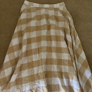 Boutique Boho Linen Buffalo Check Skirt